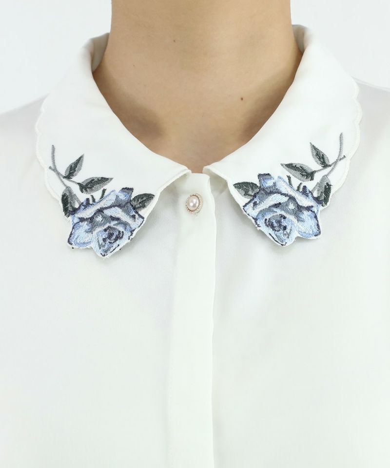 ローズ絵画タッチ刺繍衿ブラウス/an another angelus [49BF02h009] | F