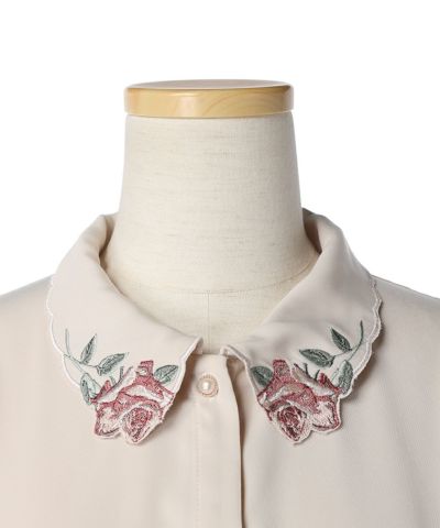 Collar up (ivory×pink)