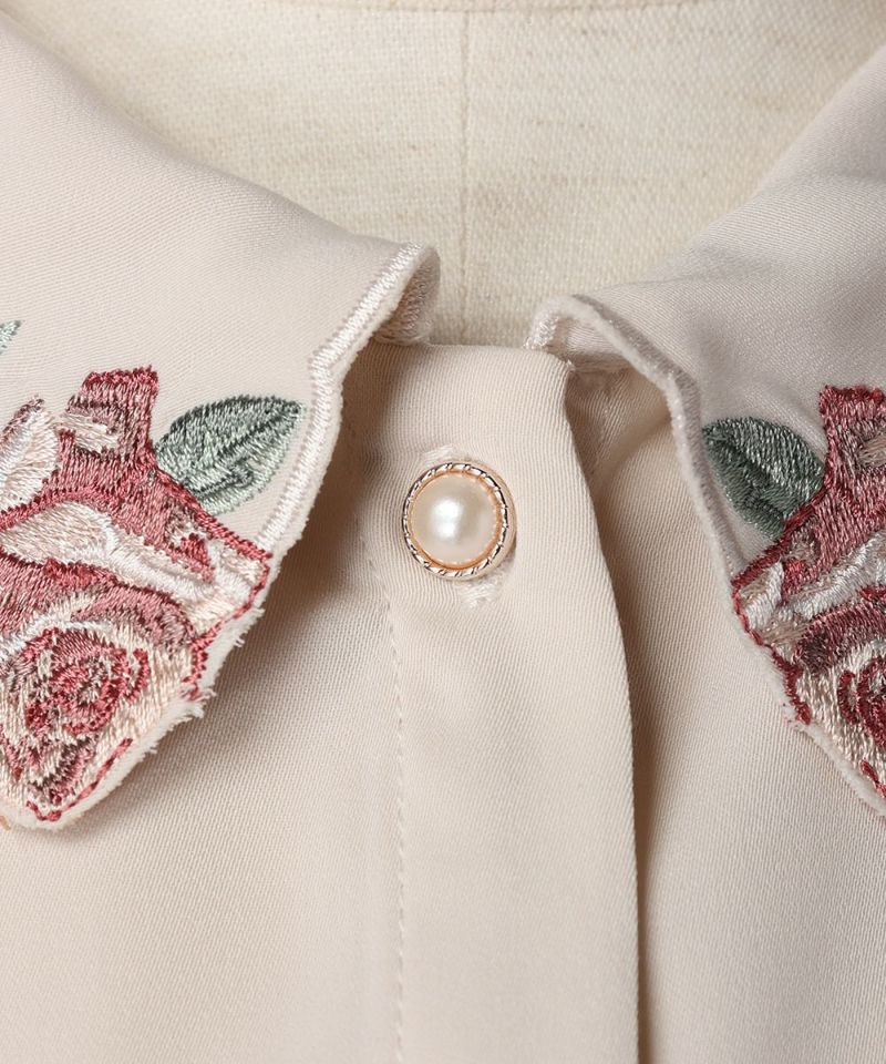Button up (ivory×pink)