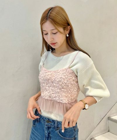 □Cut flower lace bustier/an another angelus [49BF03f010]