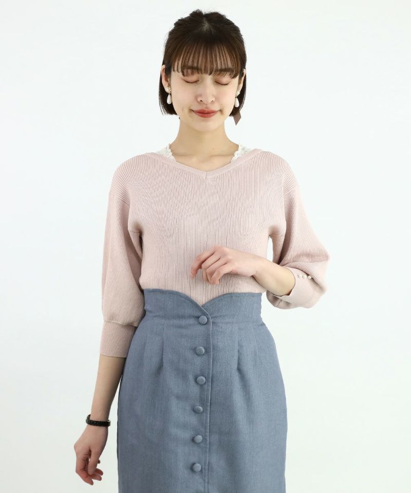 light pink / 165cm / layered with lace innerwear