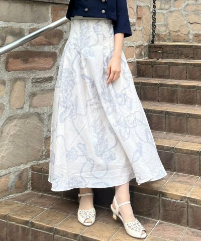 □Shell motif marine pattern skirt/an another angelus [50BG02q012]