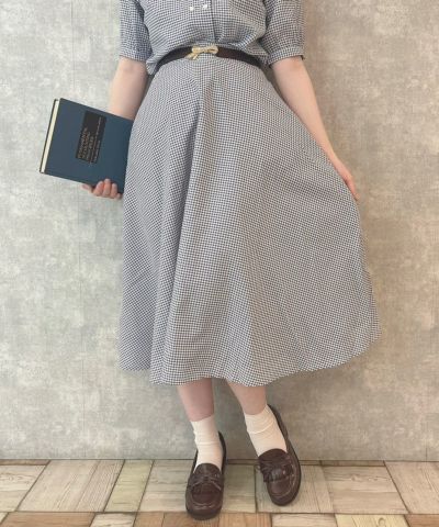 □Soccer gingham flare skirt/F i.n.t [49AG02p006]