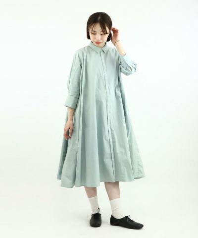 Gardenia dyed drape flare shirt dress/COUPE LE COEUR [49PE03i001]