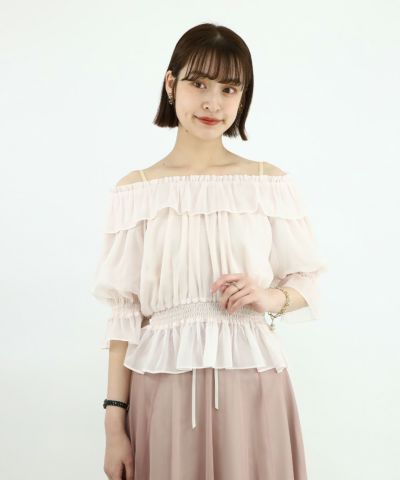 light pink / 165cm / Off-the-shoulder