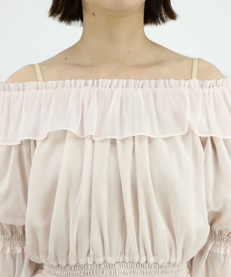 light pink / 165cm / Off-the-shoulder