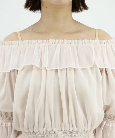 light pink / 165cm / Off-the-shoulder