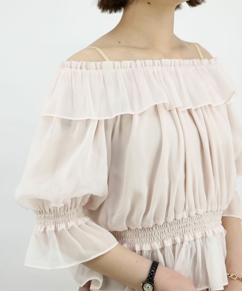 light pink / 165cm / Off-the-shoulder