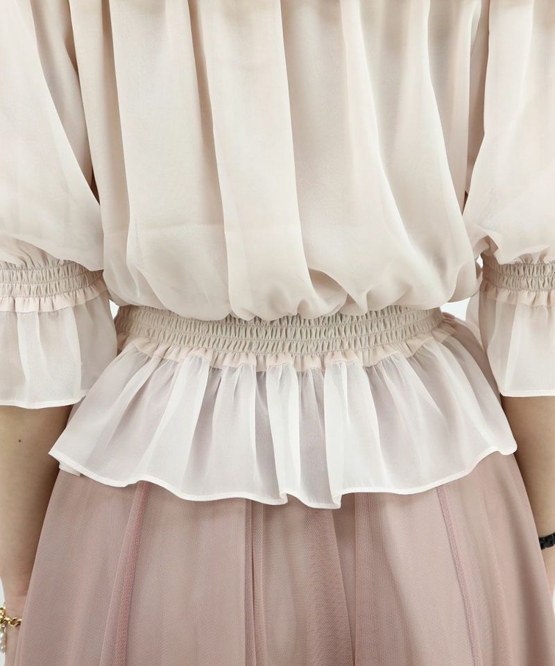 light pink / 165cm / Off-the-shoulder