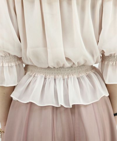 light pink / 165cm / Off-the-shoulder