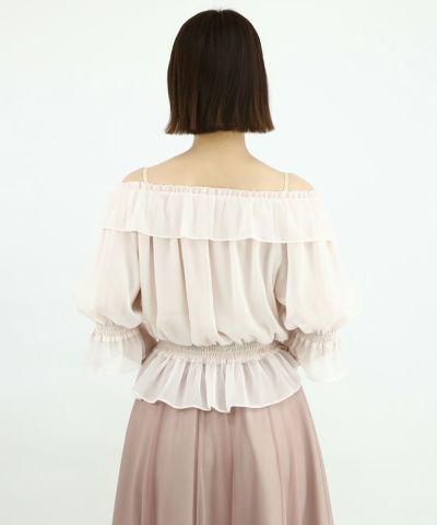 light pink / 165cm / Off-the-shoulder