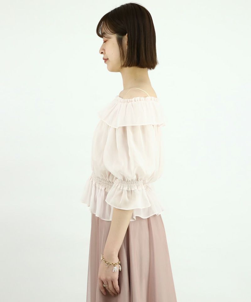 light pink / 165cm / Off-the-shoulder