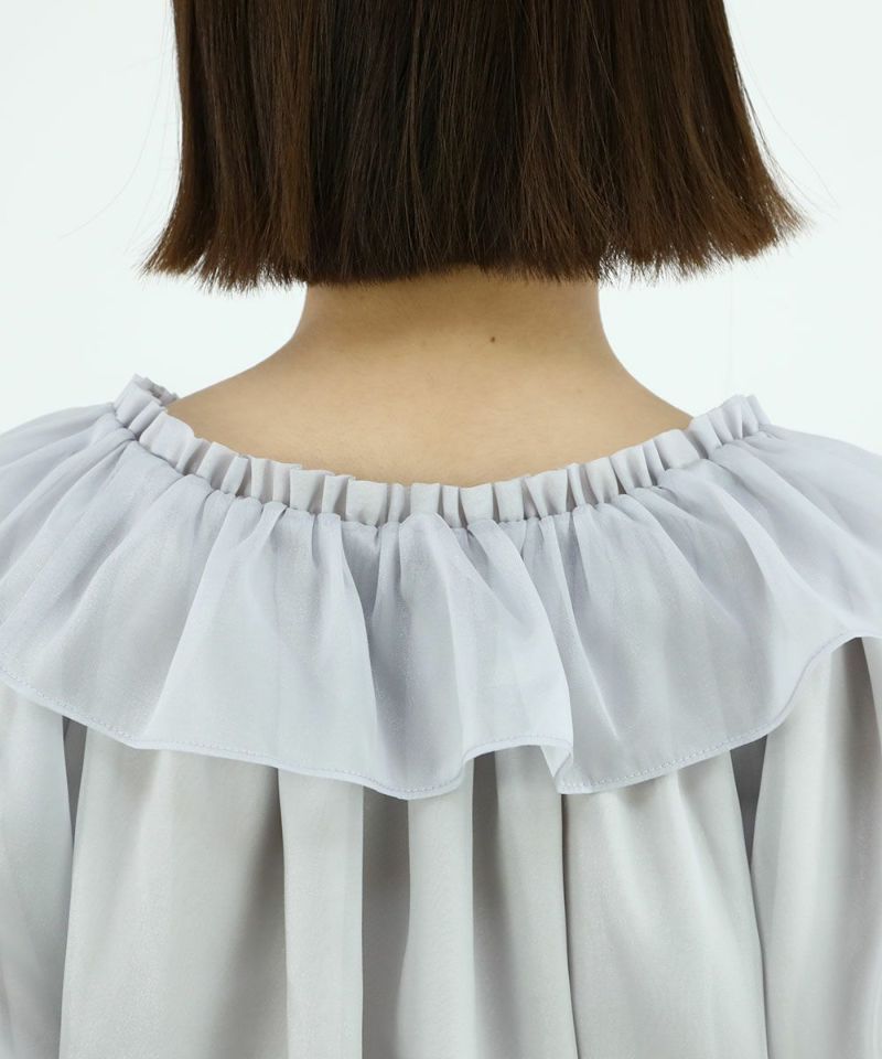 □シアーオフショルフリルプルオーバーブラウス/F&A [49CF02h002