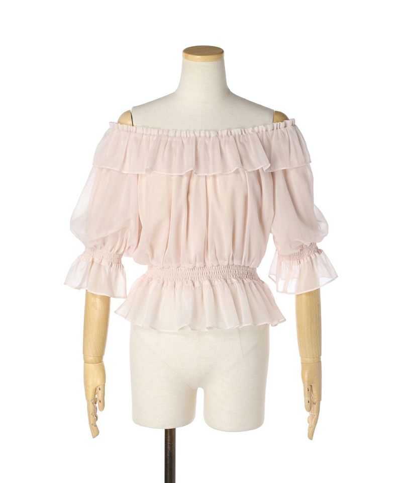 Off-the-shoulder (light pink)