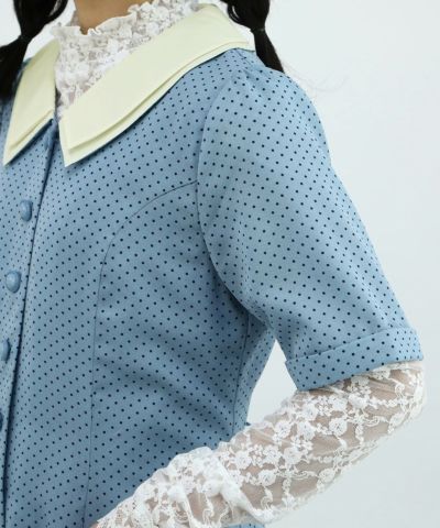 light blue / 150cm / Layered with lace inner