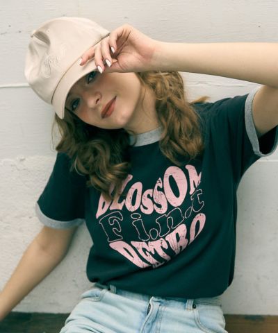 □70s Assorted Print Ringer T/F i.n.t [49AI02h008]