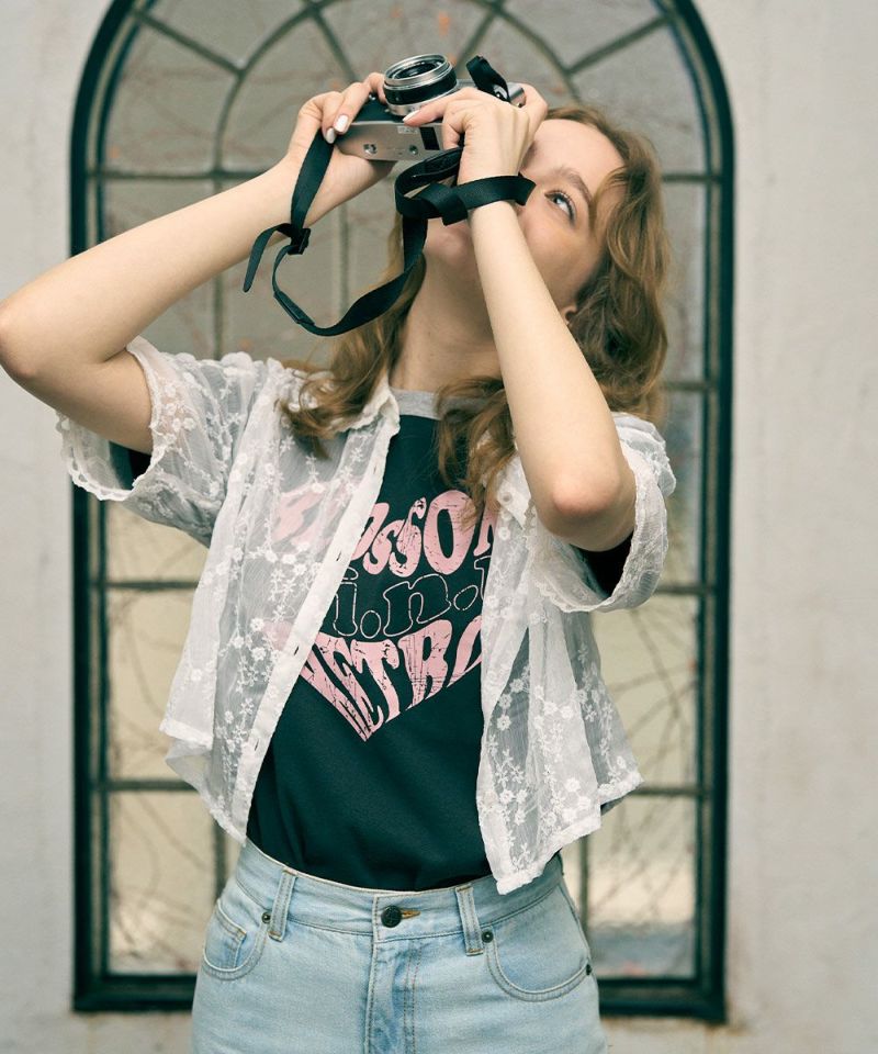 新品未使用♡リンカブル LINKABLE フレアタグTシャツ ホワイト×オレンジ T SHIRT | LINKABLE