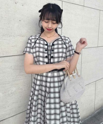 black×white / 157cm / Layered with lace inner