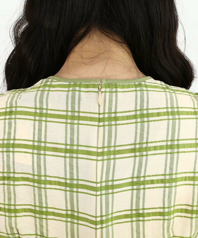 green×beige / 157cm / Layered with lace inner