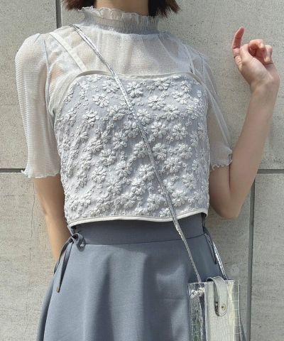 □Flower jacquard bustier/F int [50AF03f020]