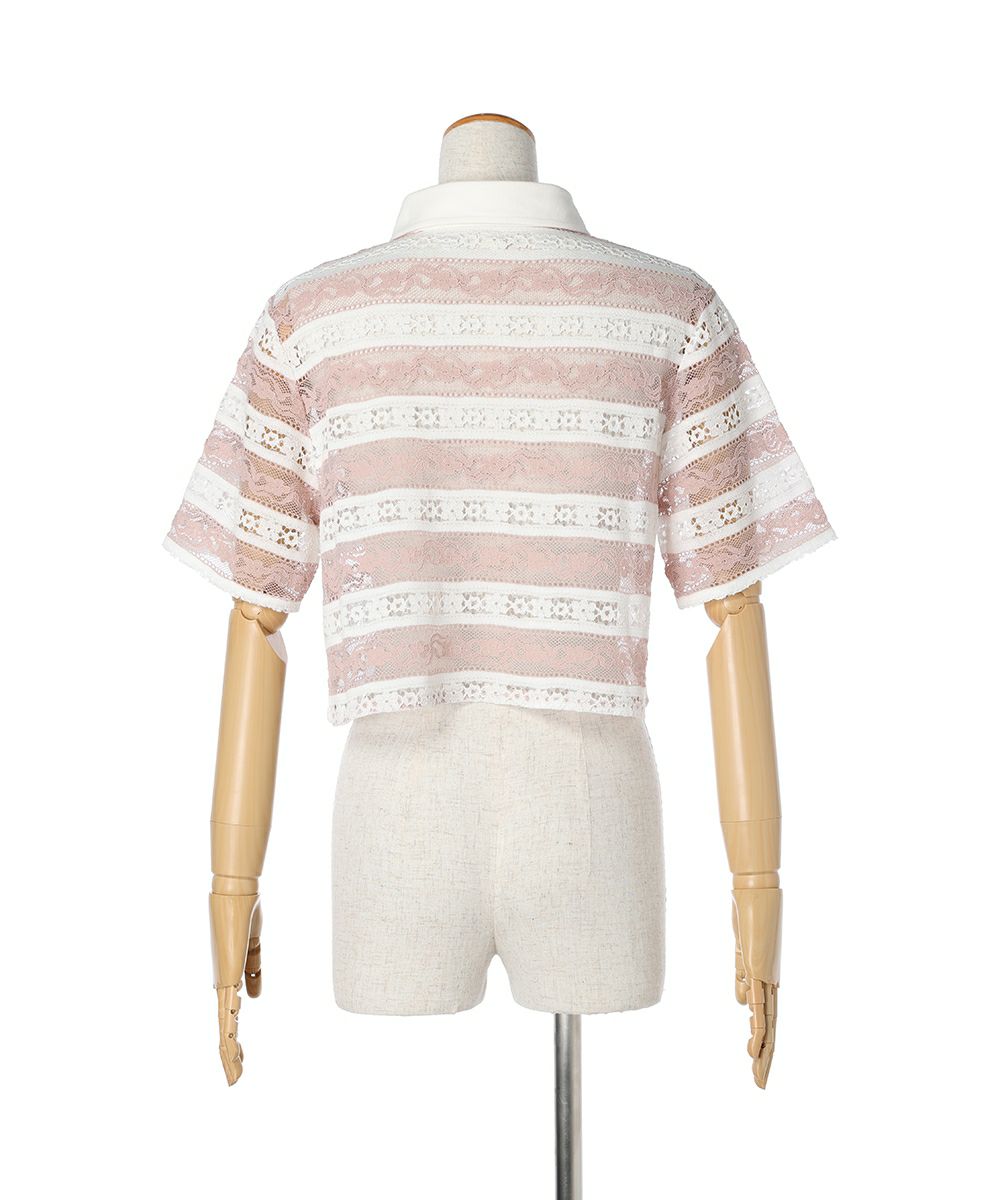 バック (light pink×white)