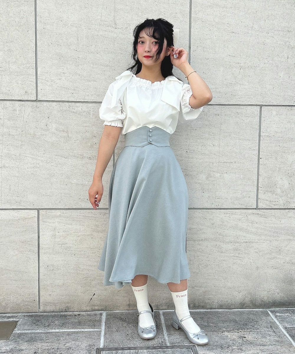 四点セット　エイココンドウ上着　ネロ　スカート　グレーのプリーツインナー　帽子 □コルセットベルト2wayフレアースカート/F&A [50CG03p005] | F i.n.t