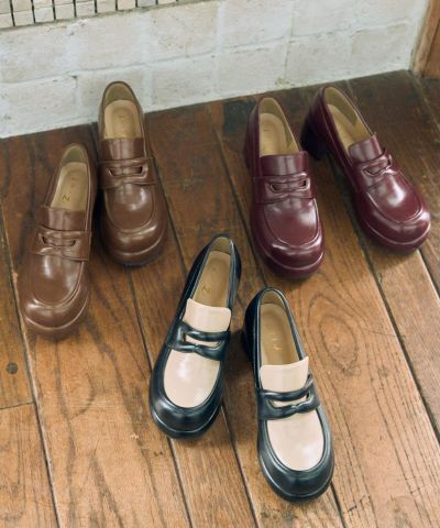 □Retro heel loafers/F i.n.t [51AA01d001]