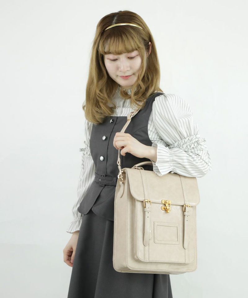フィント F i.n.t 配色ステッチ使いサッチェルバッグ （BEIGE） -ファッション通販 FASHION WALKER
