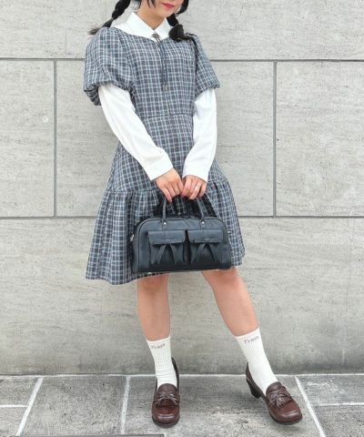 blue×brown / 150cm / Layered with a blouse