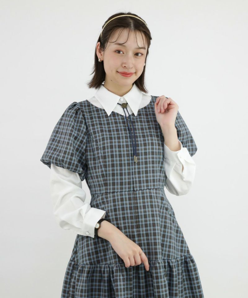 blue×brown / 165cm / Layered with a blouse