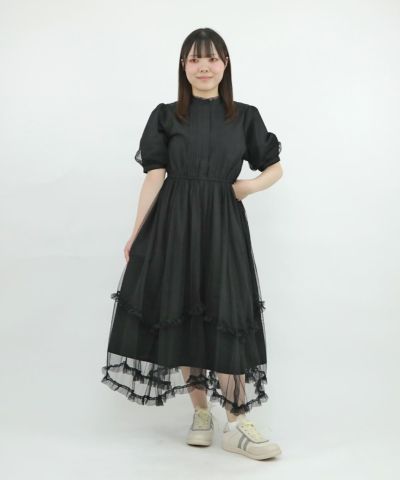 Tulle docking long dress/F i.n.t [51AE03h002]