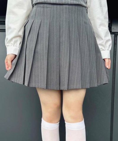 □Regime Stripe Pleated Mini Skirt/F i.n.t [51AG02k003]