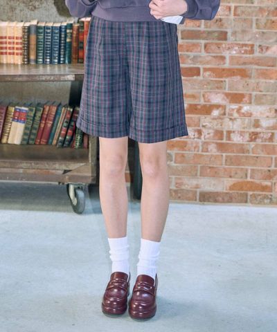 □Check Bermuda shorts/F int [51AH02m001]