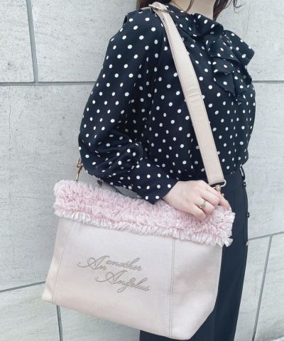 □Volume tulle frill canvas tote/an another angelus [51BC01a001]