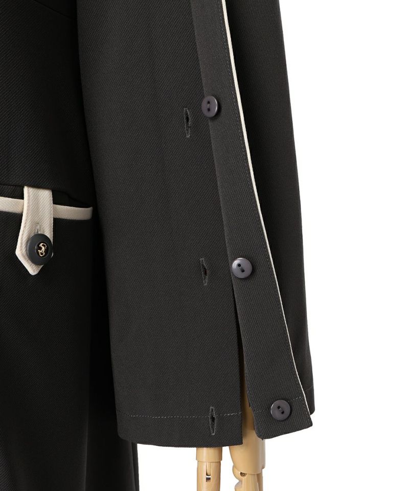 Sleeves / Inner buttons (charcoal×white)