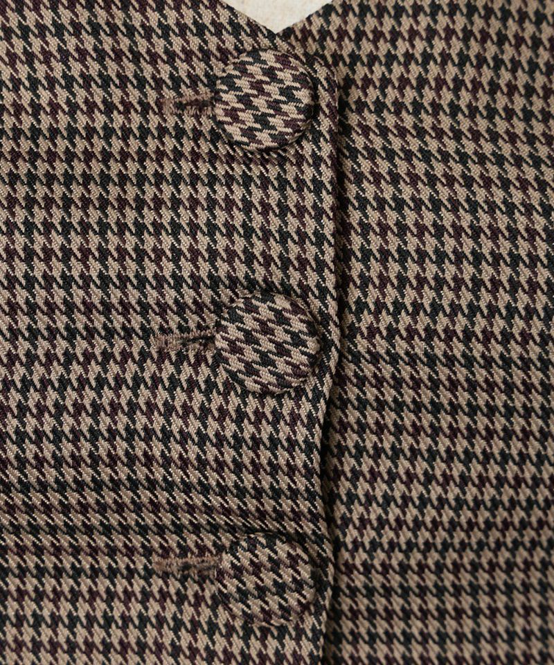 Button up (beige×brown)