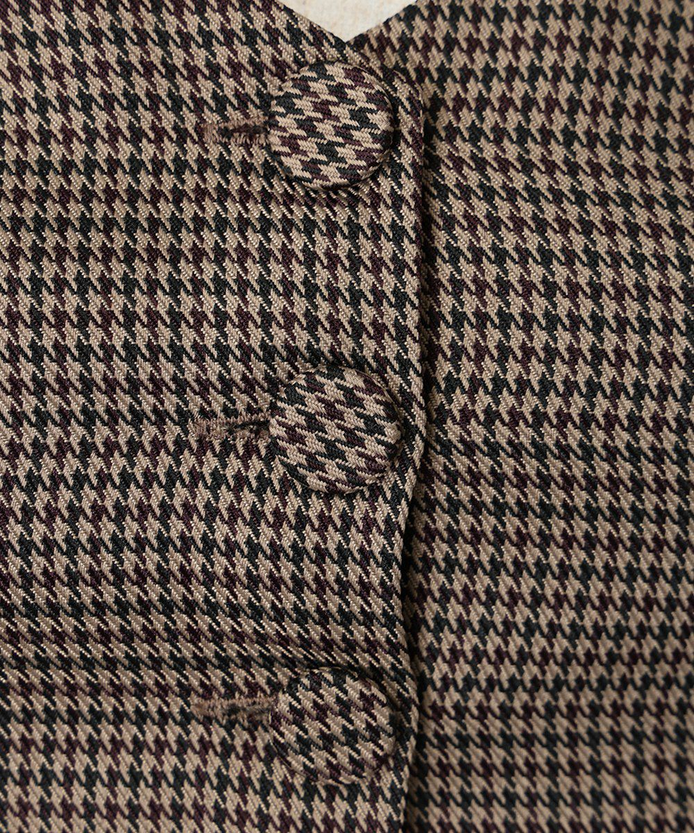 釦アップ (beige×brown)