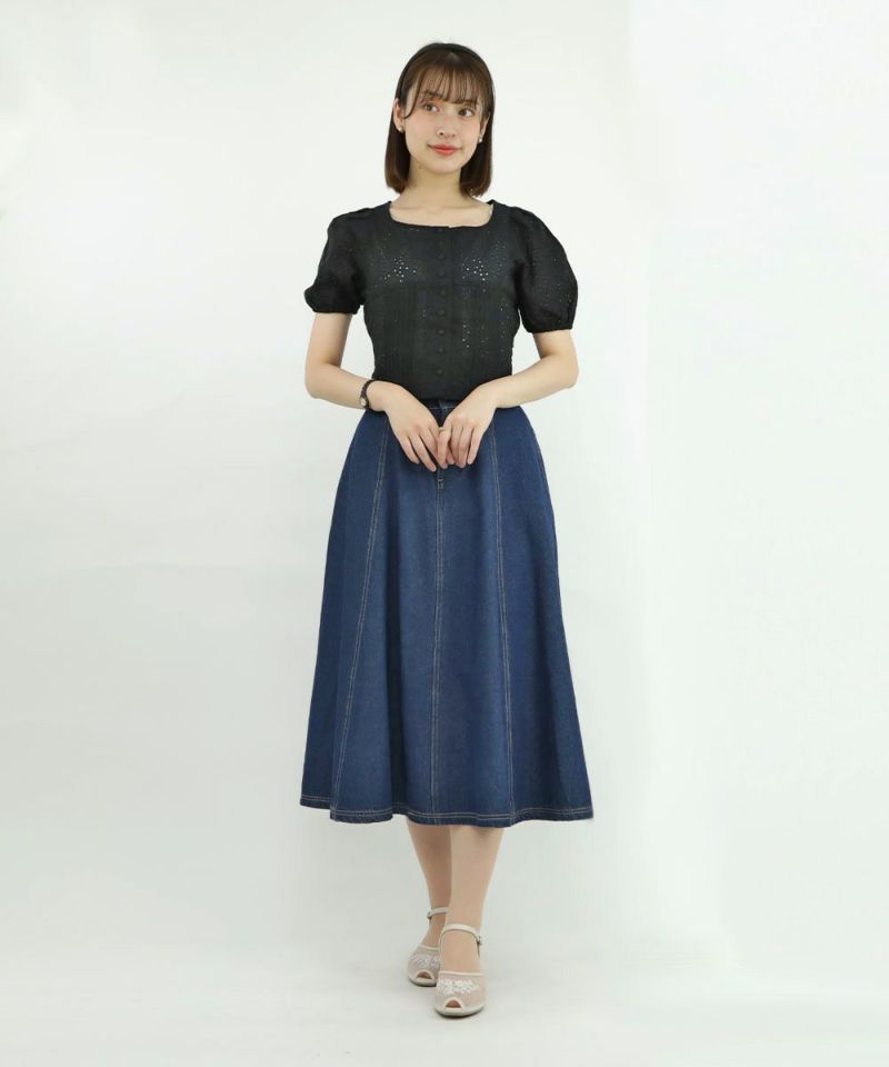 □バックリボンコットンレースブラウス/an another angelus