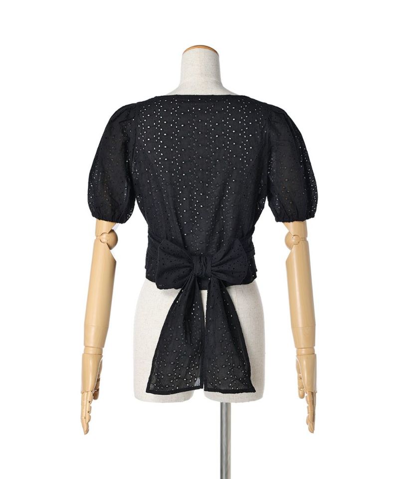 □バックリボンコットンレースブラウス/an another angelus