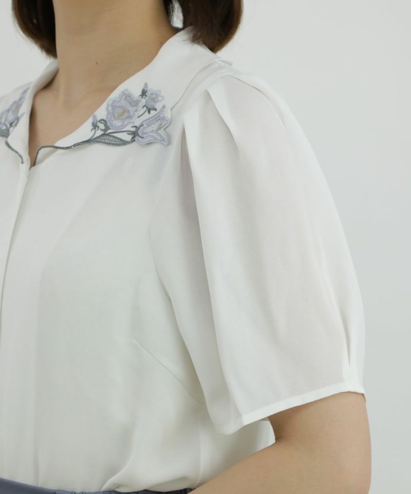 □カンパニュラ刺繍衿ブラウス/an another angelus [50BF02h018
