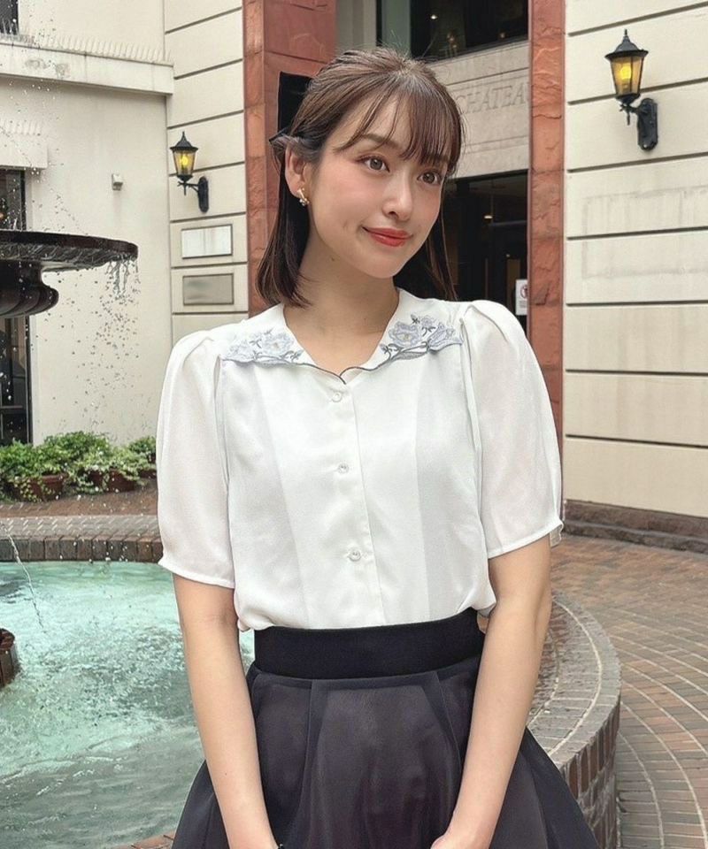 □カンパニュラ刺繍衿ブラウス/an another angelus [50BF02h018] | F