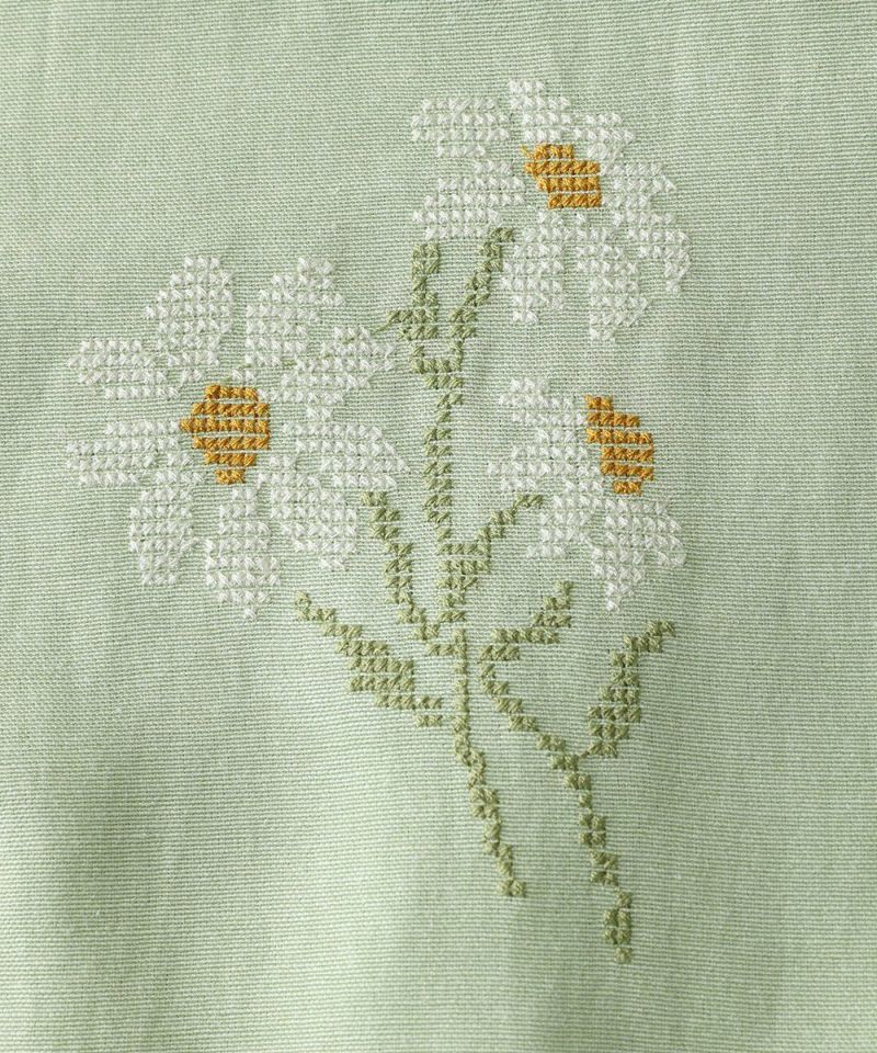 刺繍アップ (light green)