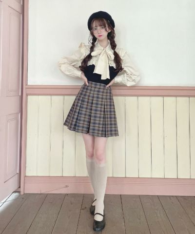 beige×blue / 162cm / Wearing size: 1