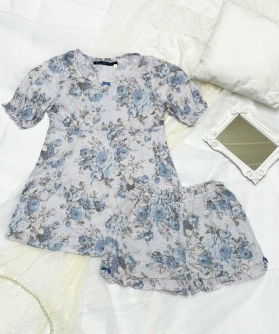 ローズ柄ルームウェアセット【ショートパンツ】/F i.n.t [000000143A]