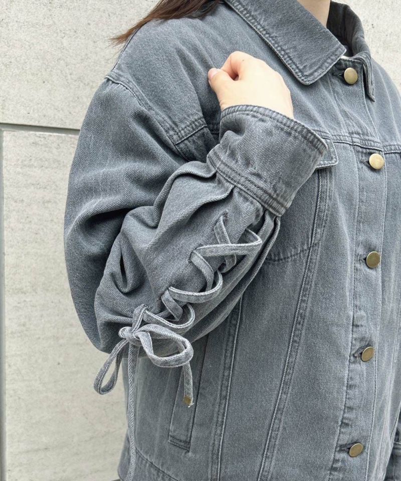 □袖レースアップオーバーデニムジャケット/F i.n.t [51AD05j006] | F