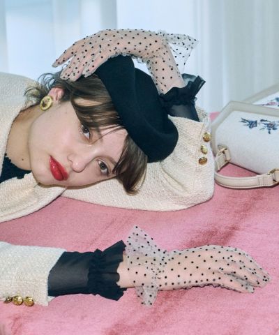 □Dot tulle gloves/an another angelus [51BB05a002]
