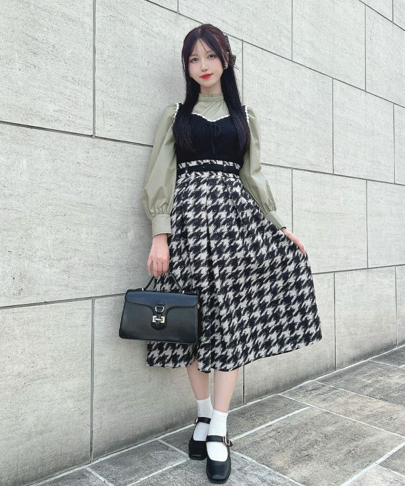 □フリルスタンドカラープルオーバーブラウス/an another angelus