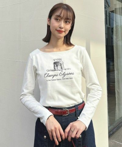 □Champs-Élysées print long sleeve T-shirt/an another angelus [51BI02j003]