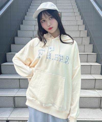 □Flower Fi.n.t foam print hoodie/F i.n.t [51AI02j007]