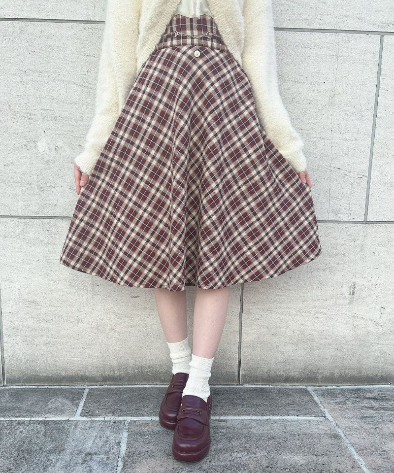 bordeaux×beige / 157cm / 着用サイズ：2